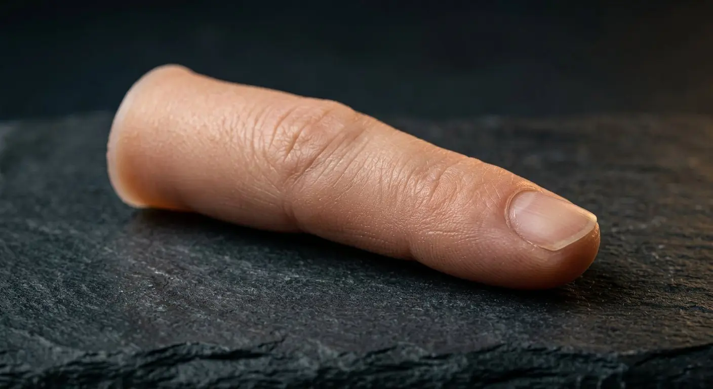 Lifelike silicone prosthetic finger detail
